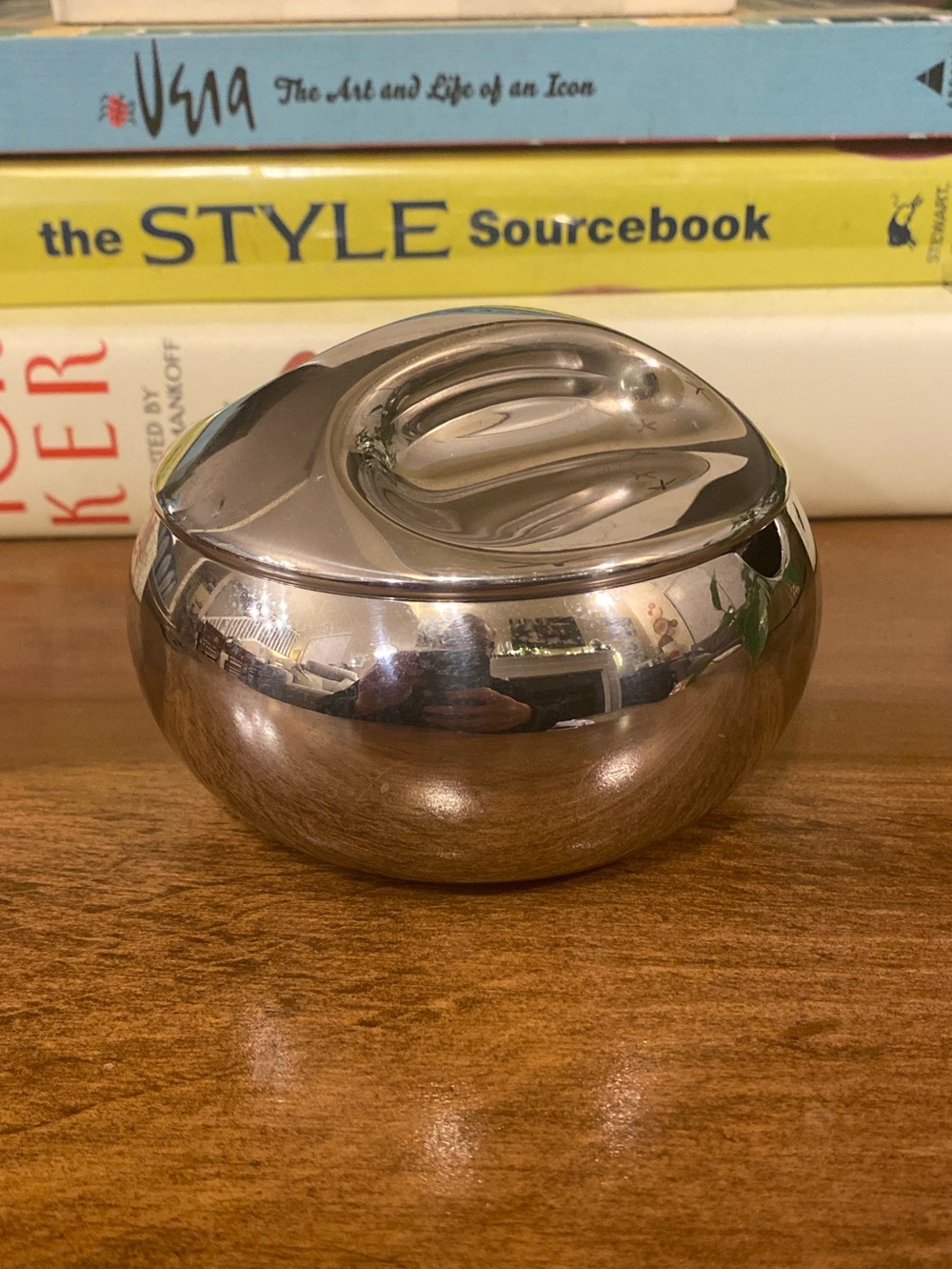 Vtg Tramontina Brazil Stainless Steel Sugar Bowl Space Age Mid Century MCM